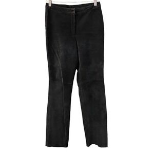 Vintage Y2K  black suede leather bootcut mid rise  pants size 4 moto goth punk